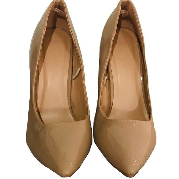 Wild Diva Taupe Patent Heels - Picture 5 of 13